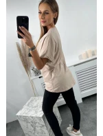 Bavlněná halenka s kapsami béžová