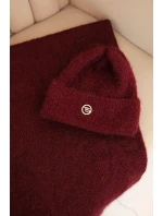 Dámská souprava s čepicí a model 21441702 z měkké pleteniny bordový - K-Fashion