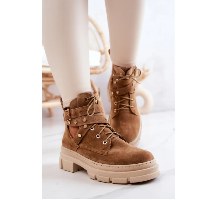 dámské kozačky s výřezy Camel model 21576616 - Boto