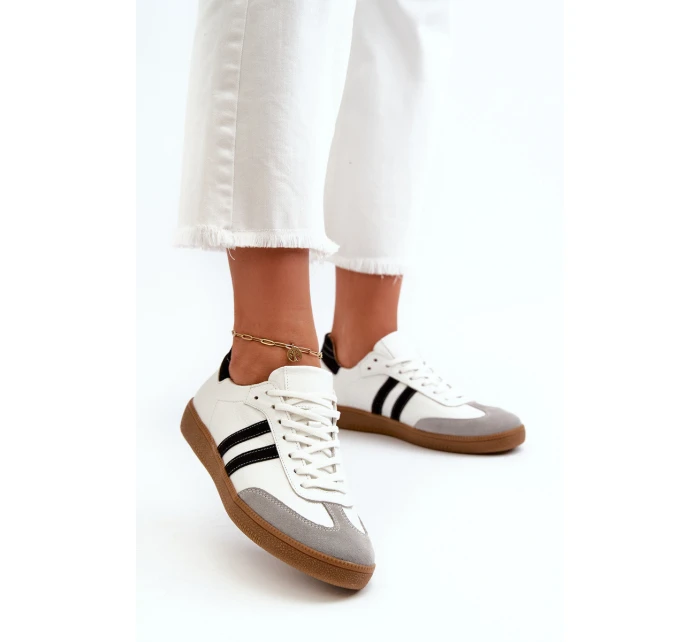 Zazoo N1068 Kožené Nízké Dámské Tenisky Bílé