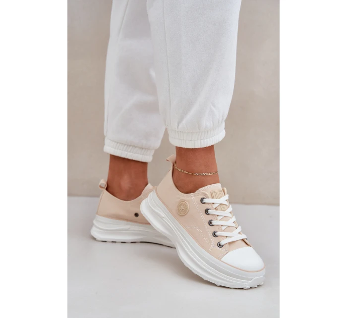 Dámské Tenisky Na Masivní Podešvi Big Star model 21683870 Béžové - Big Star Shoes Dámské Tenisky Na Masivní Podešvi Big Star model 21683870 Béžové - Big Star Shoes