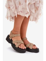 Dámské sandály na platformě z eko kůže khaki Gevinniser Dámské sandály na platformě z eko kůže khaki Gevinniser