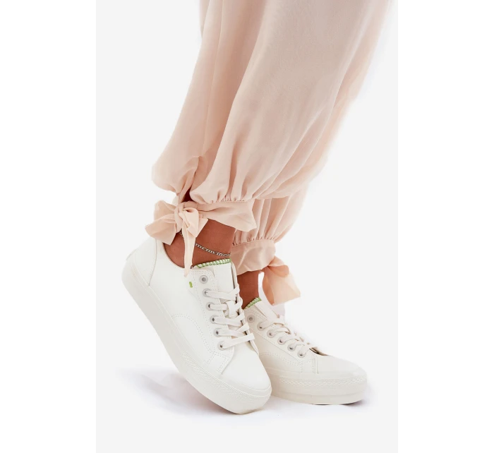 Dámské Tenisky Na Platformě Z Eko Kůže Big Star RR274A295 Bílé Dámské Tenisky Na Platformě Z Eko Kůže Big Star RR274A295 Bílé