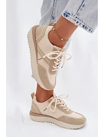 Dámské tenisky na platformě Big Star TT274278 Béžové Dámské tenisky na platformě Big Star TT274278 Béžové