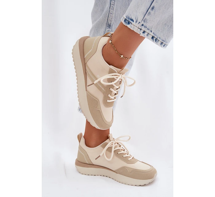 Dámské tenisky na platformě Big Star TT274278 Béžové Dámské tenisky na platformě Big Star TT274278 Béžové