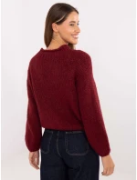 Sweter MI SW model 21421342 bordowy - FPrice Sweter MI SW model 21421342 bordowy - FPrice
