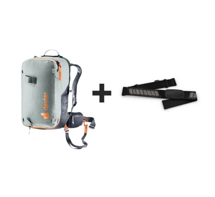 Lavinový batoh Deuter Alproof Lite 22L - plechový/černý + Garmin HRM Dual sensor