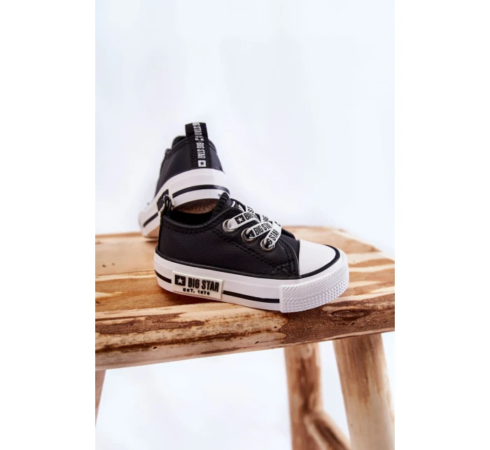 Dětské kožené tenisky BIG STAR KK374041 Černý a bílý