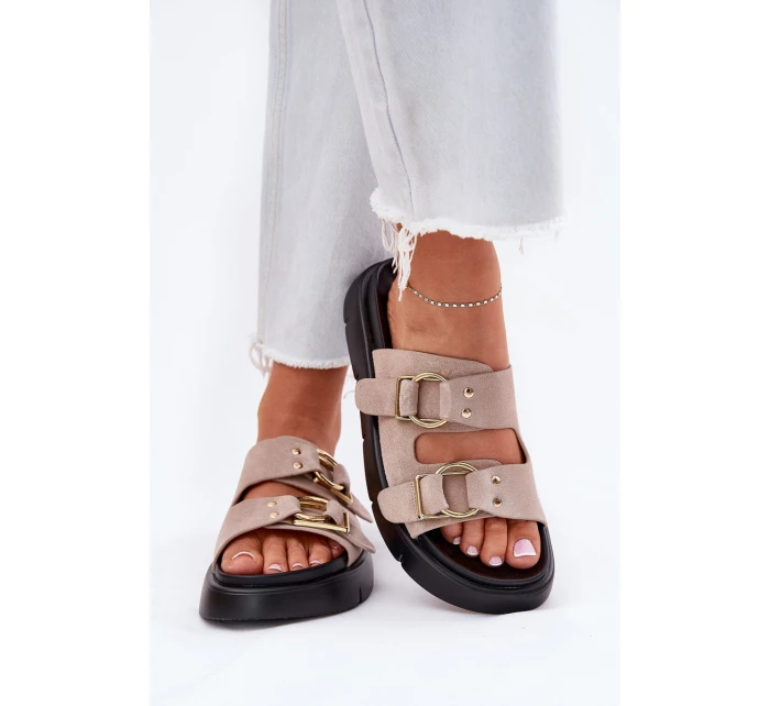 Dámské Sametové Sandały S Dekorativními Přezkami Big Star RR274659 Světle Růžové Dámské Sametové Sandały S Dekorativními Přezkami Big Star RR274659 Světle Růžové