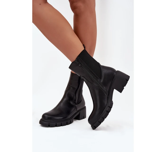 Dámské Botky Na Eko Kůže Černé model 21707142 - Boto Dámské Botky Na Eko Kůže Černé model 21707142 - Boto