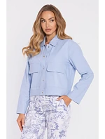 bunda na knoflíky s klopami světle modrá model 22040633 - Moe