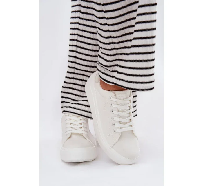 Dámské plátěné tenisky na platformě Big Star – bílé Dámské plátěné tenisky na platformě Big Star – bílé