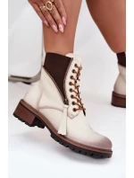 Dámské kotníkové boty Vinceza – béžové, zateplené, na podpatku typu “klocek” Dámské kotníkové boty Vinceza – béžové, zateplené, na podpatku typu “klocek”
