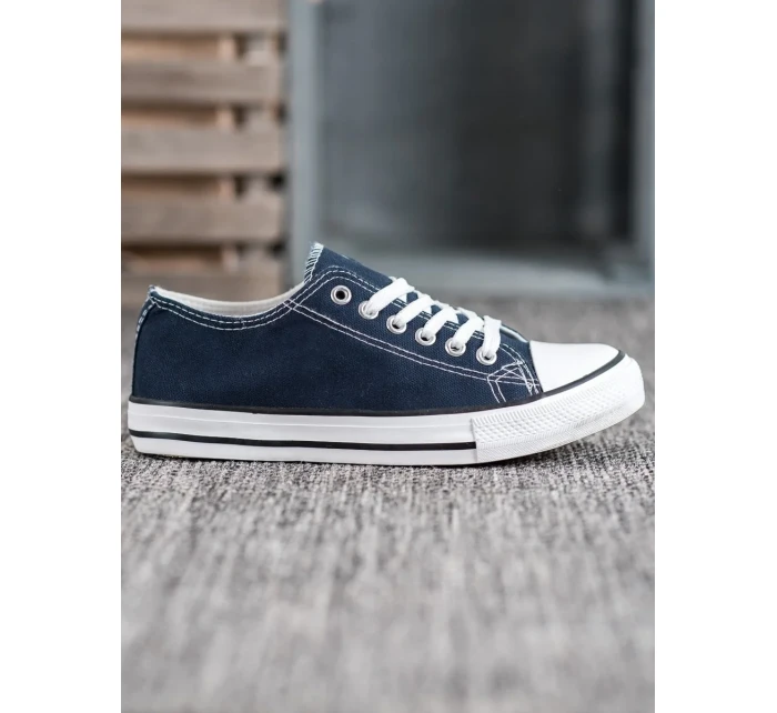 Trendy dámské modré tenisky bez podpatku Trendy dámské modré tenisky bez podpatku