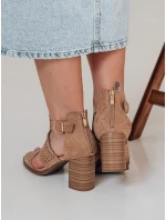 Dámské sandály na jehlovém podpatku AMIRIA beige FashionStreet ZY0804