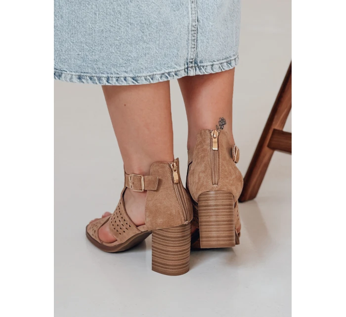 Dámské sandály na jehlovém podpatku AMIRIA beige FashionStreet ZY0804