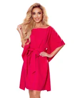 SOFIA - Dámské motýlkové šaty v malinové barvě se zavazováním v pase 287-17 SOFIA - Dámské motýlkové šaty v malinové barvě se zavazováním v pase 287-17