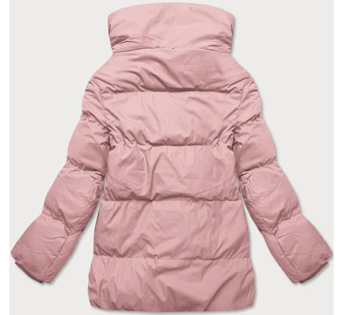 Růžová krátká zimní bunda s vysokým stojáčkem (5m729-46) Růžová krátká zimní bunda s vysokým stojáčkem (5m729-46)
