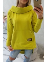 Mikina s dlouhými zády a kapucí kiwi Mikina s dlouhými zády a kapucí kiwi