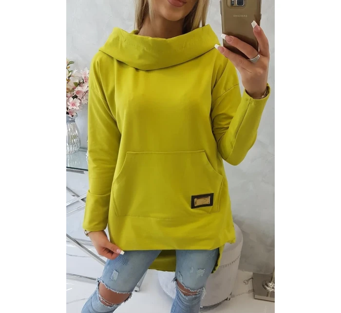 Mikina s dlouhými zády a kapucí kiwi Mikina s dlouhými zády a kapucí kiwi