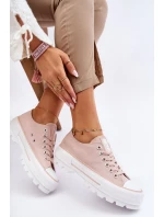 Látkové tenisky na platformě Big Star model 21610266 Nude - Big Star Shoes Látkové tenisky na platformě Big Star model 21610266 Nude - Big Star Shoes