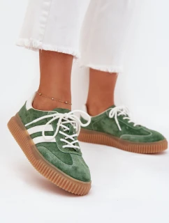 Dámské Velurové Tenisky Na Platformě Zelené model 21703435 - Boto