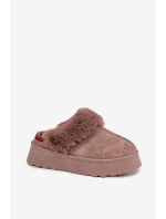 Dámské sněhule na platformě s kožešinou a výšivkou tmavě béžové Querina Dámské sněhule na platformě s kožešinou a výšivkou tmavě béžové Querina