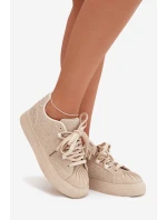 Ozdobené dámské tenisky béžové Calissea Ozdobené dámské tenisky béžové Calissea