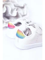 Dětské Tenisky Se Suchým Zipem Bíle-Duhové Cute Girl