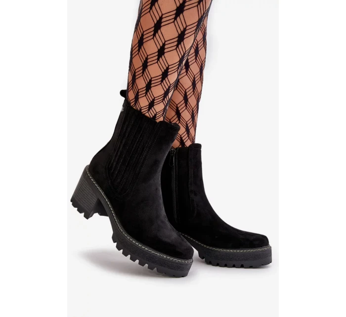 Dámské Kotníkové Boty Na Podpatku Z Eko Semiše Zateplené Černé Nevitas Dámské Kotníkové Boty Na Podpatku Z Eko Semiše Zateplené Černé Nevitas