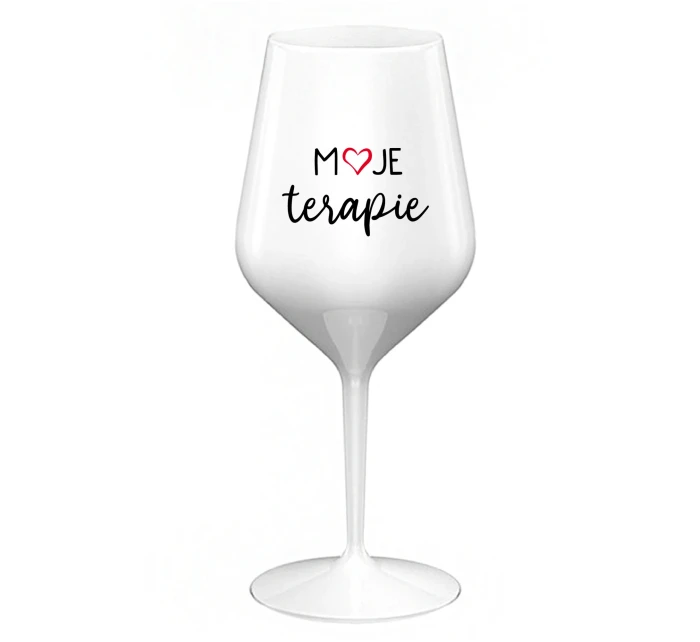 MOJE TERAPIE - bílá nerozbitná sklenice na víno 470 ml MOJE TERAPIE - bílá nerozbitná sklenice na víno 470 ml