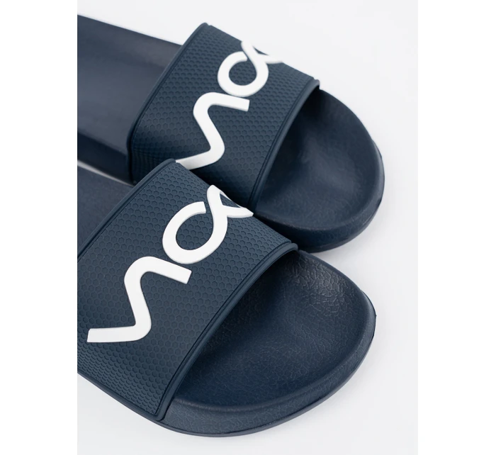 Originální tmavě modré nazouváky dámské na plochém podpatku Originální tmavě modré nazouváky dámské na plochém podpatku