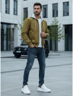 Pánská bunda bomber s kapucí zelená model 21986370 - Dstreet Pánská bunda bomber s kapucí zelená model 21986370 - Dstreet