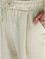 Dámské kalhoty s širokými nohavicemi khaki Dstreet model 21987413 - FashionStreet
