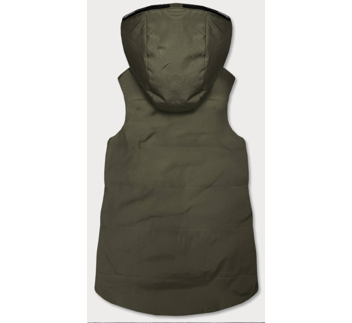 Oboustranná dámská vesta v khaki barvě (R8006)