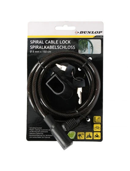 Zámek na kolo 8 mm x 150 cm model 21809756 - Dunlop Zámek na kolo 8 mm x 150 cm model 21809756 - Dunlop