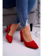 Dámské semišové lodičky na podpatku červené Florena Dámské semišové lodičky na podpatku červené Florena