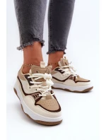 Dámské tenisky na platformě hnědé model 21656953 - Boto Dámské tenisky na platformě hnědé model 21656953 - Boto