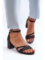 Dámské sandály na nízkém podpatku černé Ploemis