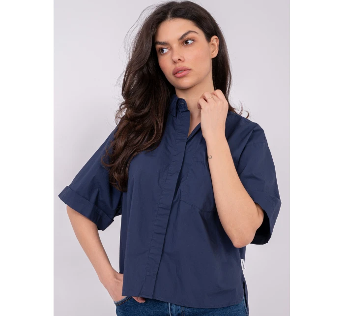 Bluzka model 21820164 granatowy - FPrice Bluzka model 21820164 granatowy - FPrice