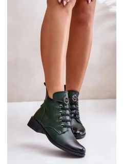 Dámské kotníkové boty ASA198-21 model 201242 Tmavě zelená - Jezzi