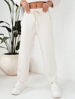 Dámské kalhoty se širokými nohavicemi ecru model 21972902 - Dstreet