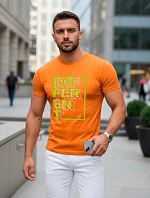 Pánské oranžové tričko s potiskem FashionStreet NX5008R
