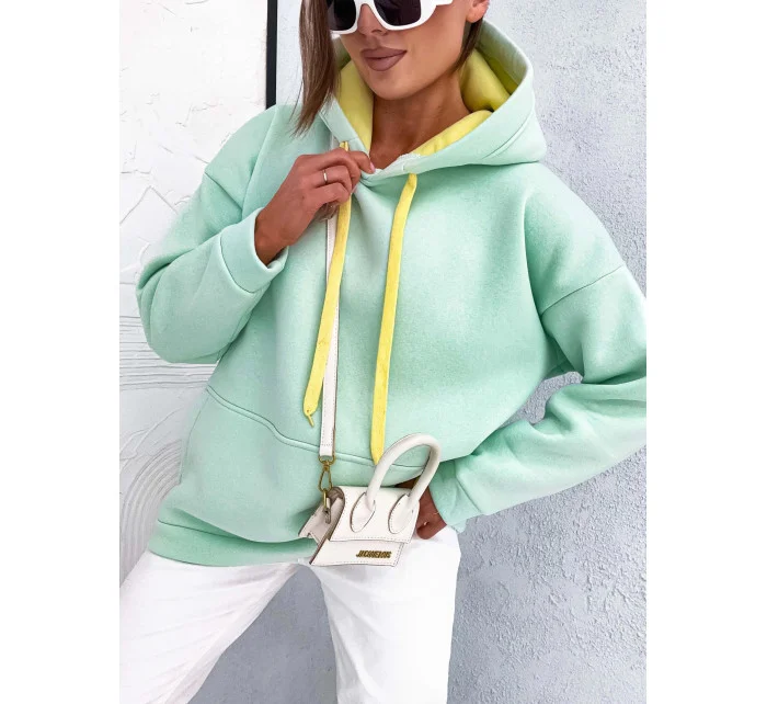 dámská klokaní mikina v mátové barvě model 21802230 - Moon dámská klokaní mikina v mátové barvě model 21802230 - Moon