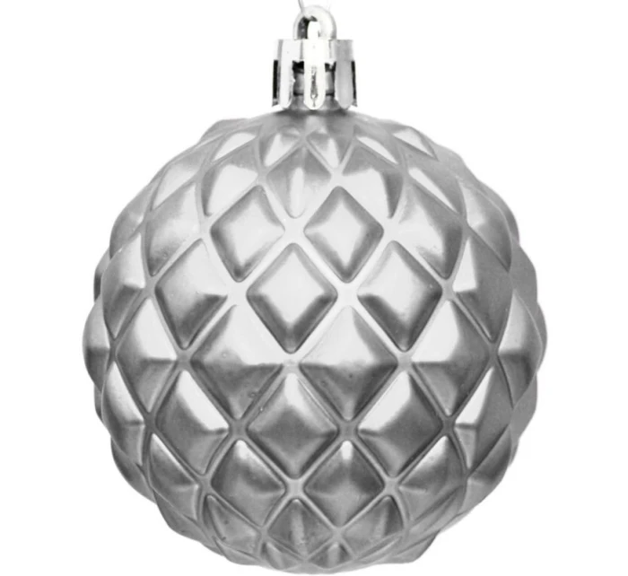 DEKORATIVNÍ PLASTOVÁ CETKA 6CM SADA 35 KS STŘÍBRNÁ