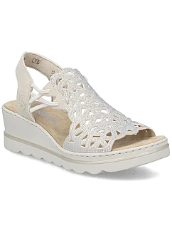 Béžové dámské sandály na platformě Rieker 67465-62