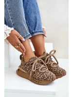 Dámské Zamszové Tenisky Na Platformě S Tlustým Šněrováním Panthera Artiker 55C0135 Hnědé