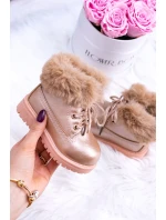 růžové zlaté dětské boty Trapery model 21506785 - Boto