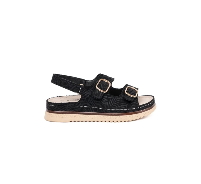 Zajímavé černé  sandály dámské platforma