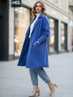 Dámský alpakový kabát RITA II modrý FashionStreet NY0627